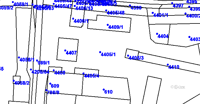 Parcela st. 4405/1 v KÚ Vracov, Katastrální mapa