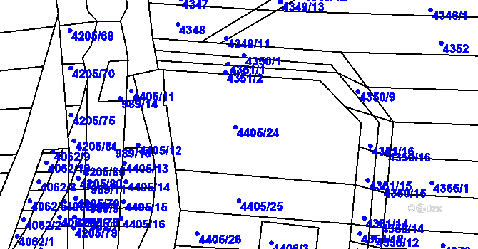 Parcela st. 4405/23 v KÚ Vracov, Katastrální mapa