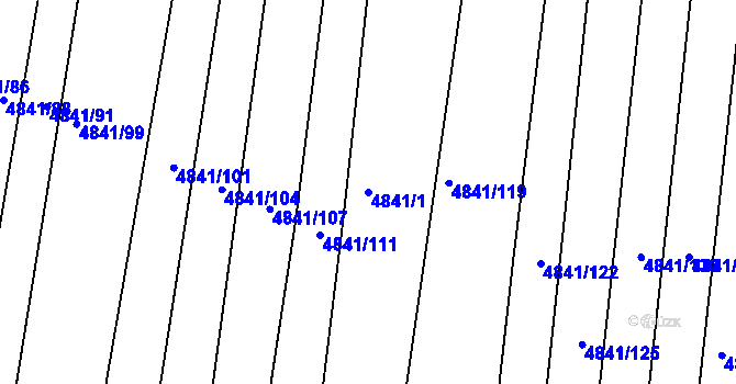 Parcela st. 4841/1 v KÚ Vracov, Katastrální mapa
