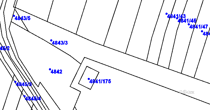 Parcela st. 4841/4 v KÚ Vracov, Katastrální mapa