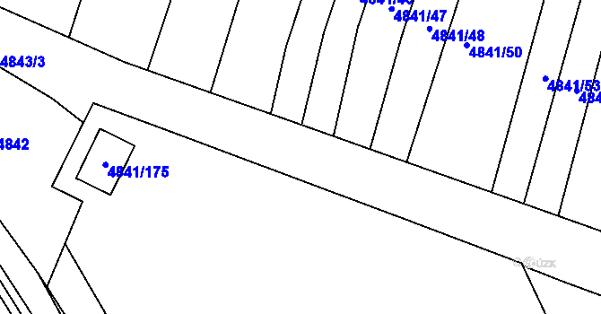 Parcela st. 4841/10 v KÚ Vracov, Katastrální mapa