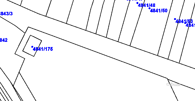 Parcela st. 4841/11 v KÚ Vracov, Katastrální mapa