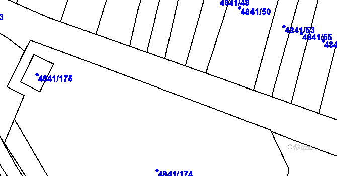 Parcela st. 4841/13 v KÚ Vracov, Katastrální mapa