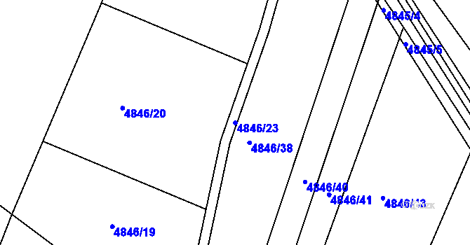 Parcela st. 4846/23 v KÚ Vracov, Katastrální mapa