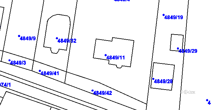 Parcela st. 4849/11 v KÚ Vracov, Katastrální mapa