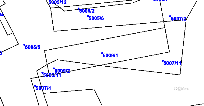 Parcela st. 5009/1 v KÚ Vracov, Katastrální mapa