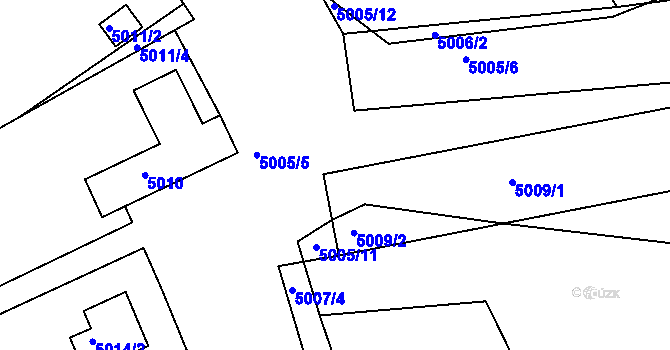 Parcela st. 5009/3 v KÚ Vracov, Katastrální mapa