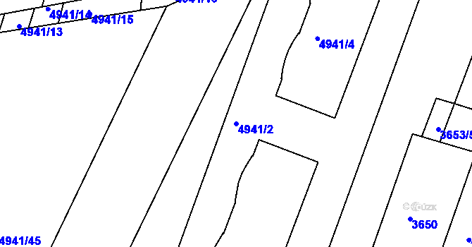Parcela st. 4941/2 v KÚ Vracov, Katastrální mapa