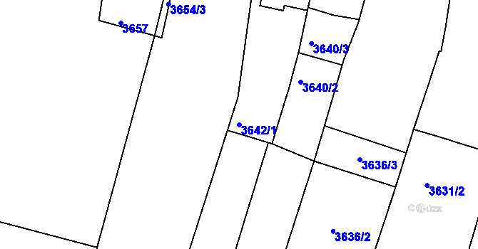 Parcela st. 3642/1 v KÚ Vracov, Katastrální mapa