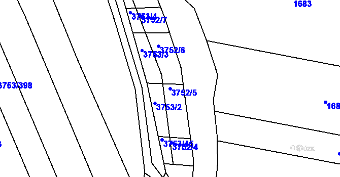 Parcela st. 3752/5 v KÚ Vracov, Katastrální mapa