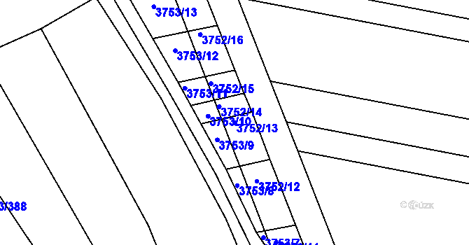 Parcela st. 3752/13 v KÚ Vracov, Katastrální mapa