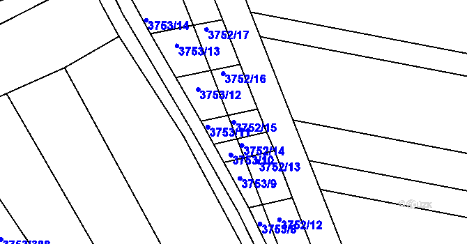 Parcela st. 3752/15 v KÚ Vracov, Katastrální mapa