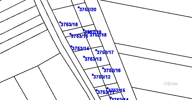 Parcela st. 3752/17 v KÚ Vracov, Katastrální mapa