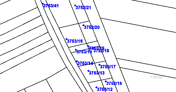 Parcela st. 3752/19 v KÚ Vracov, Katastrální mapa