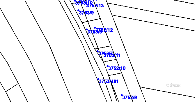 Parcela st. 3753/7 v KÚ Vracov, Katastrální mapa