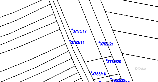 Parcela st. 3753/18 v KÚ Vracov, Katastrální mapa