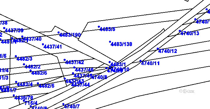 Parcela st. 4483/137 v KÚ Vracov, Katastrální mapa
