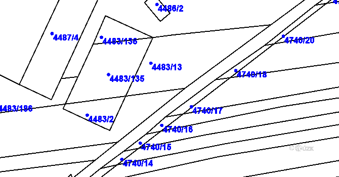 Parcela st. 4483/10 v KÚ Vracov, Katastrální mapa