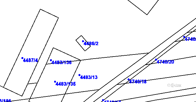 Parcela st. 4483/15 v KÚ Vracov, Katastrální mapa