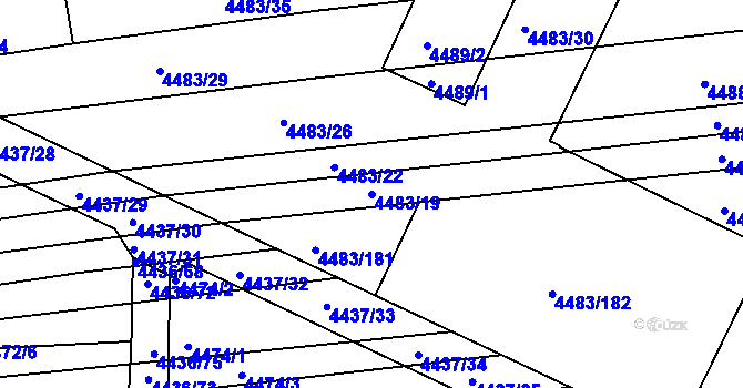 Parcela st. 4483/19 v KÚ Vracov, Katastrální mapa