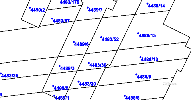 Parcela st. 4483/41 v KÚ Vracov, Katastrální mapa