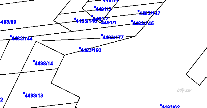 Parcela st. 4483/59 v KÚ Vracov, Katastrální mapa