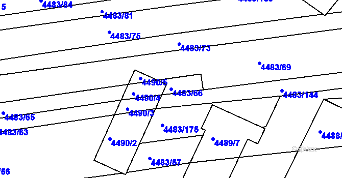 Parcela st. 4483/66 v KÚ Vracov, Katastrální mapa