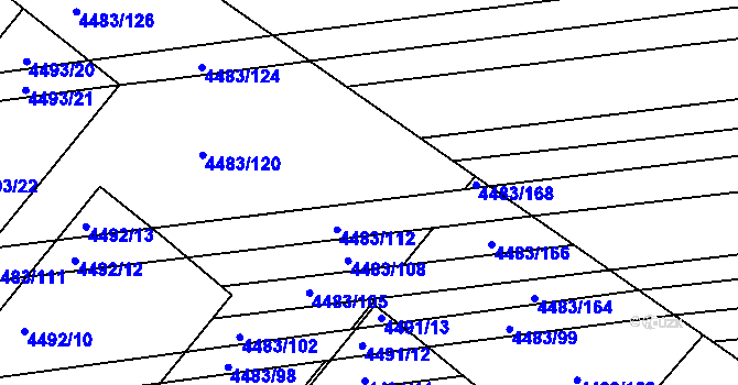 Parcela st. 4483/116 v KÚ Vracov, Katastrální mapa