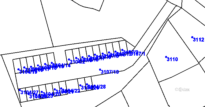 Parcela st. 3107/5 v KÚ Vracov, Katastrální mapa