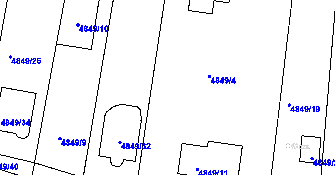 Parcela st. 4849/21 v KÚ Vracov, Katastrální mapa