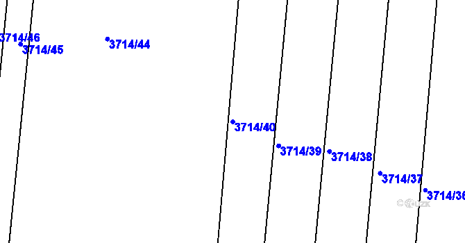 Parcela st. 3714/40 v KÚ Vracov, Katastrální mapa