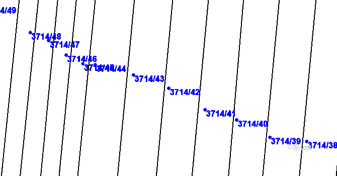 Parcela st. 3714/42 v KÚ Vracov, Katastrální mapa