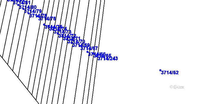 Parcela st. 3714/64 v KÚ Vracov, Katastrální mapa