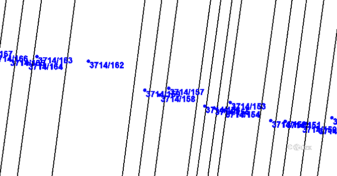 Parcela st. 3714/157 v KÚ Vracov, Katastrální mapa