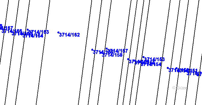 Parcela st. 3714/158 v KÚ Vracov, Katastrální mapa