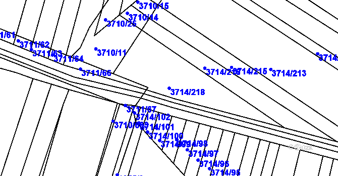 Parcela st. 3714/218 v KÚ Vracov, Katastrální mapa