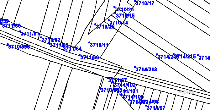 Parcela st. 3714/219 v KÚ Vracov, Katastrální mapa