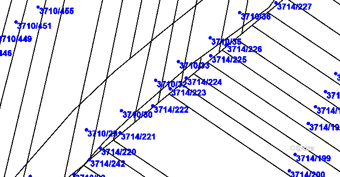 Parcela st. 3714/223 v KÚ Vracov, Katastrální mapa