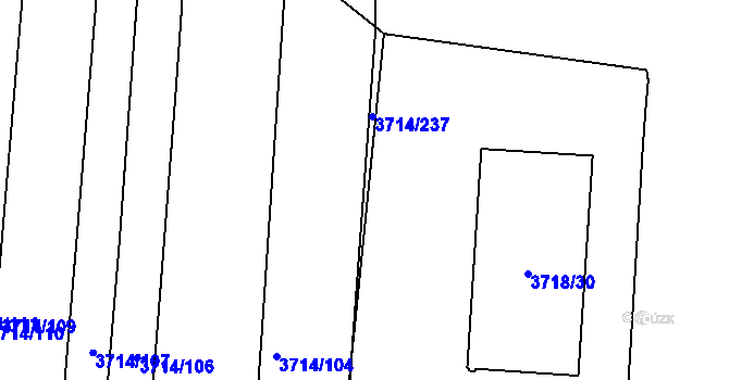 Parcela st. 3714/238 v KÚ Vracov, Katastrální mapa