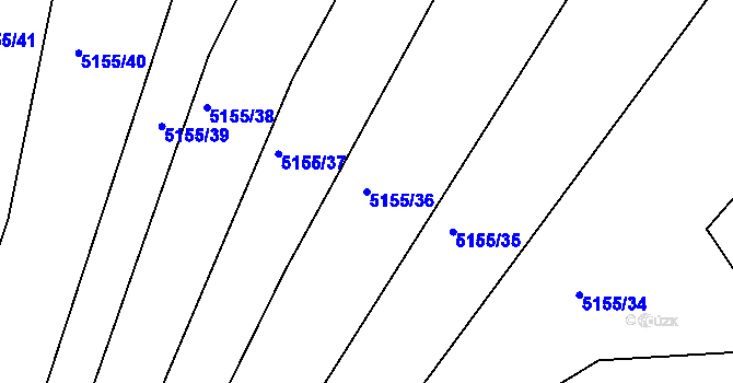 Parcela st. 5155/36 v KÚ Vracov, Katastrální mapa