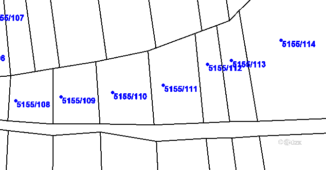Parcela st. 5155/111 v KÚ Vracov, Katastrální mapa