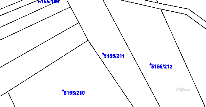 Parcela st. 5155/211 v KÚ Vracov, Katastrální mapa