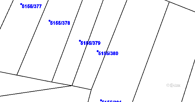 Parcela st. 5155/380 v KÚ Vracov, Katastrální mapa