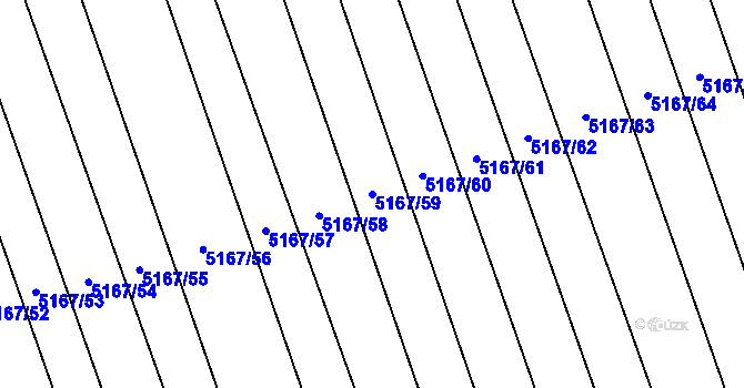 Parcela st. 5167/59 v KÚ Vracov, Katastrální mapa