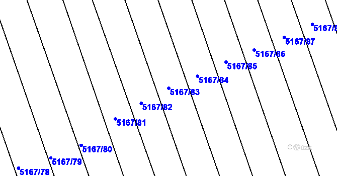 Parcela st. 5167/83 v KÚ Vracov, Katastrální mapa
