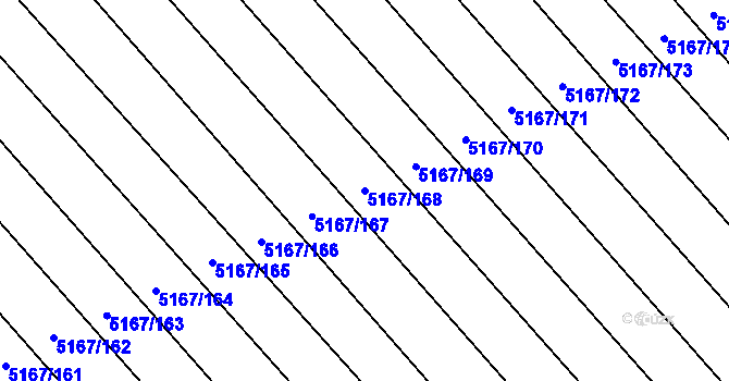 Parcela st. 5167/168 v KÚ Vracov, Katastrální mapa