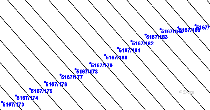 Parcela st. 5167/180 v KÚ Vracov, Katastrální mapa
