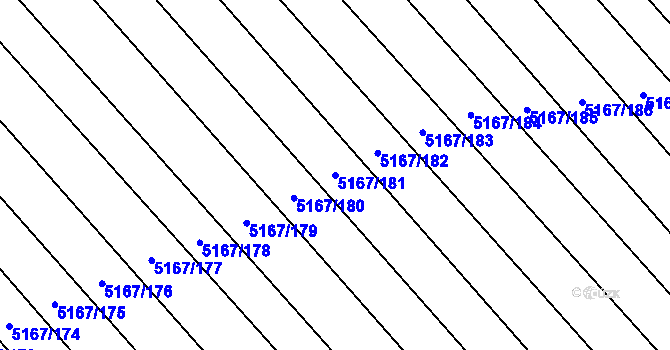 Parcela st. 5167/181 v KÚ Vracov, Katastrální mapa
