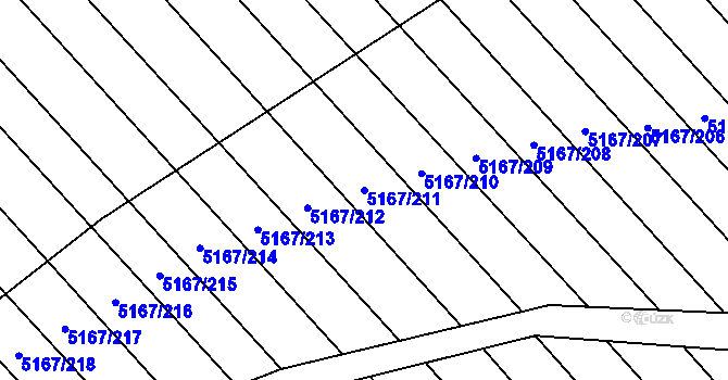 Parcela st. 5167/211 v KÚ Vracov, Katastrální mapa