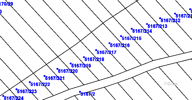 Parcela st. 5167/217 v KÚ Vracov, Katastrální mapa